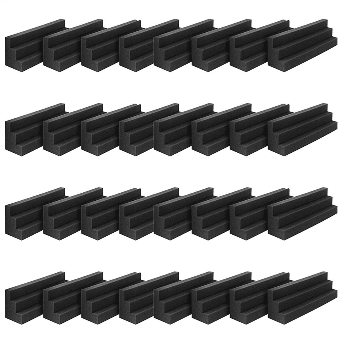 64 Pcs Acoustic Panels Bass Trap Corner Studio Foam Sound Insulation Pad Wall Panel Corner Block for Studio or Theater