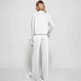 thumbnail image 4 of Pyhlmscde Two Piece Sets for Women, Lounge Sets for Women, Half Zip Sweatshirt Women, Women's Comfortable Casual Solid-Color Long Pants Spring/Fall Set White S, 4 of 6
