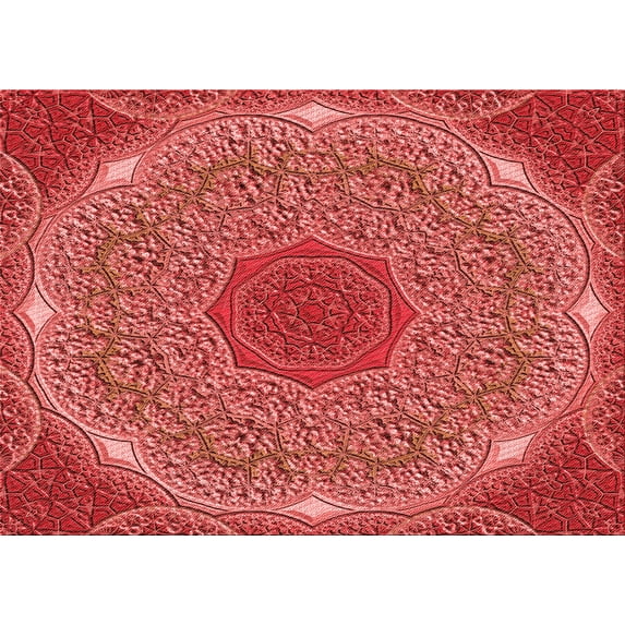 Ahgly Company Machine Washable Indoor Rectangle Transitional Red Area Rugs, 5' x 7'