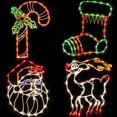 thumbnail image 1 of UTAH-Christmas Lights - 4 Pack 16” Christmas Window Silhouette Light LED String Light Include Candy Cane Stocking Santa Reindeer Xmas Light Decor with 50 Bulbs for Holiday Indoor Wall Door Glass Deco, 1 of 4
