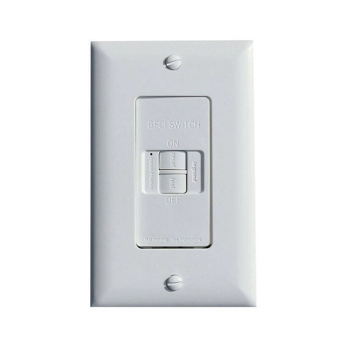 Legrand-Pass & Seymour 2087WCC4 Receptacle Combo SinglePole Switch  Self Test GFCI Outlet with Dead Front 20A 125