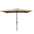 thumbnail image 4 of 6 x 9 FT Patio Umbrella, Waterproof Umbrella with Crank and Push Button Tilt without Flap, Heavy Duty Umbrella for Garden Backyard Pool Swimming Pool Market, Brown, 4 of 7