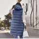 thumbnail image 4 of Meichang Chaleco largo de plumón para mujer, chaqueta con capucha sin mangas, talla grande, abrigos cálidos y delgados con cremallera, chaleco acolchado para exteriores,Blue,XXL, 4 of 7