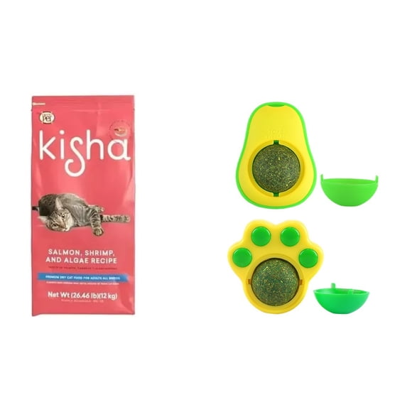 Paquete Comida para gato Kisha 12 kg + 1 juguete con bola catnip Fancy pets