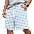 thumbnail image 2 of Satingcolo Men's Soft Daily Wear Shorts Elastic Mid Waist Summer Fall Outfits Jogging Athletic Shorts Work Out Trunks With Pockets Light Blue S, 2 of 5