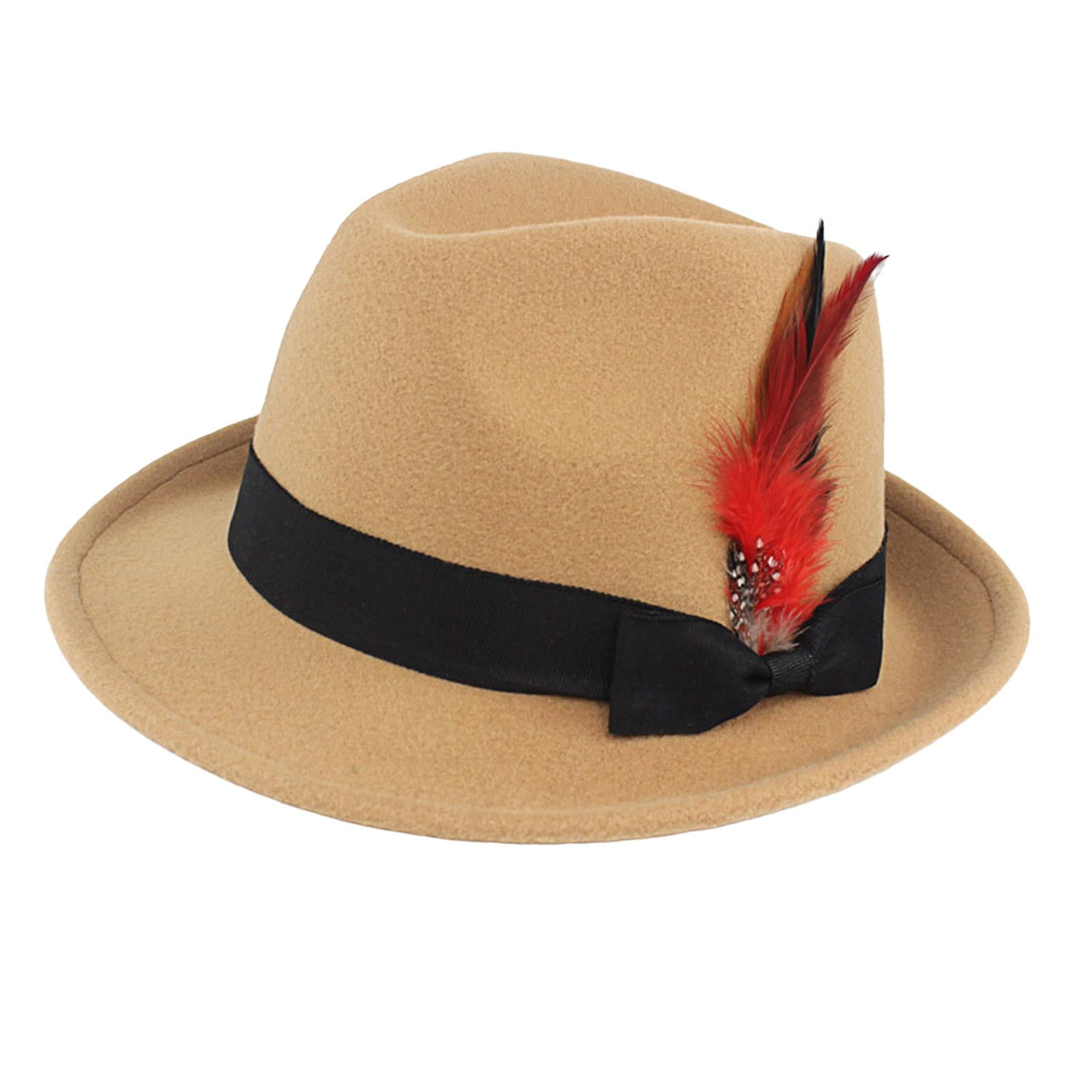 Runquan Classic Fedora Hats Short Brim Gentleman Jazz Cap Sunhat
