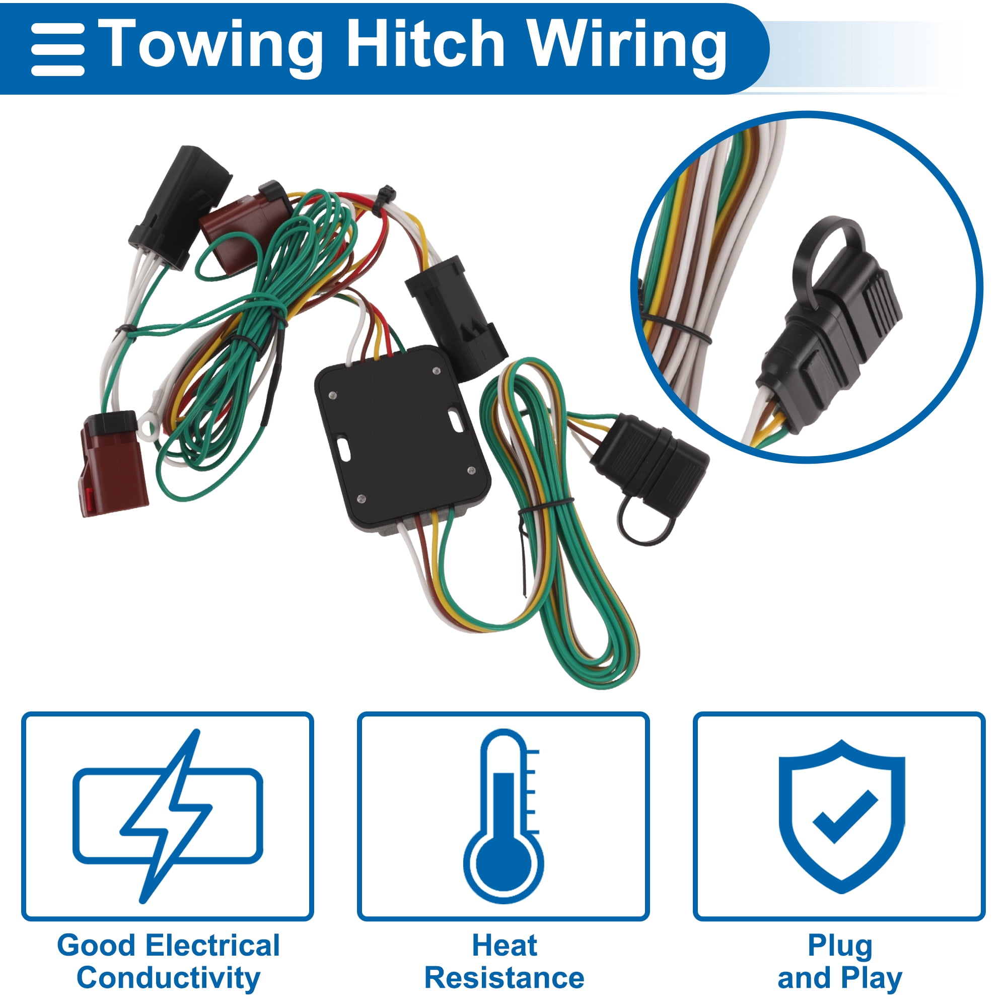 Unique Bargains 55334 4 Trailer Wiring Harness for CHRYSLER TOWN COUNTRY 96-00