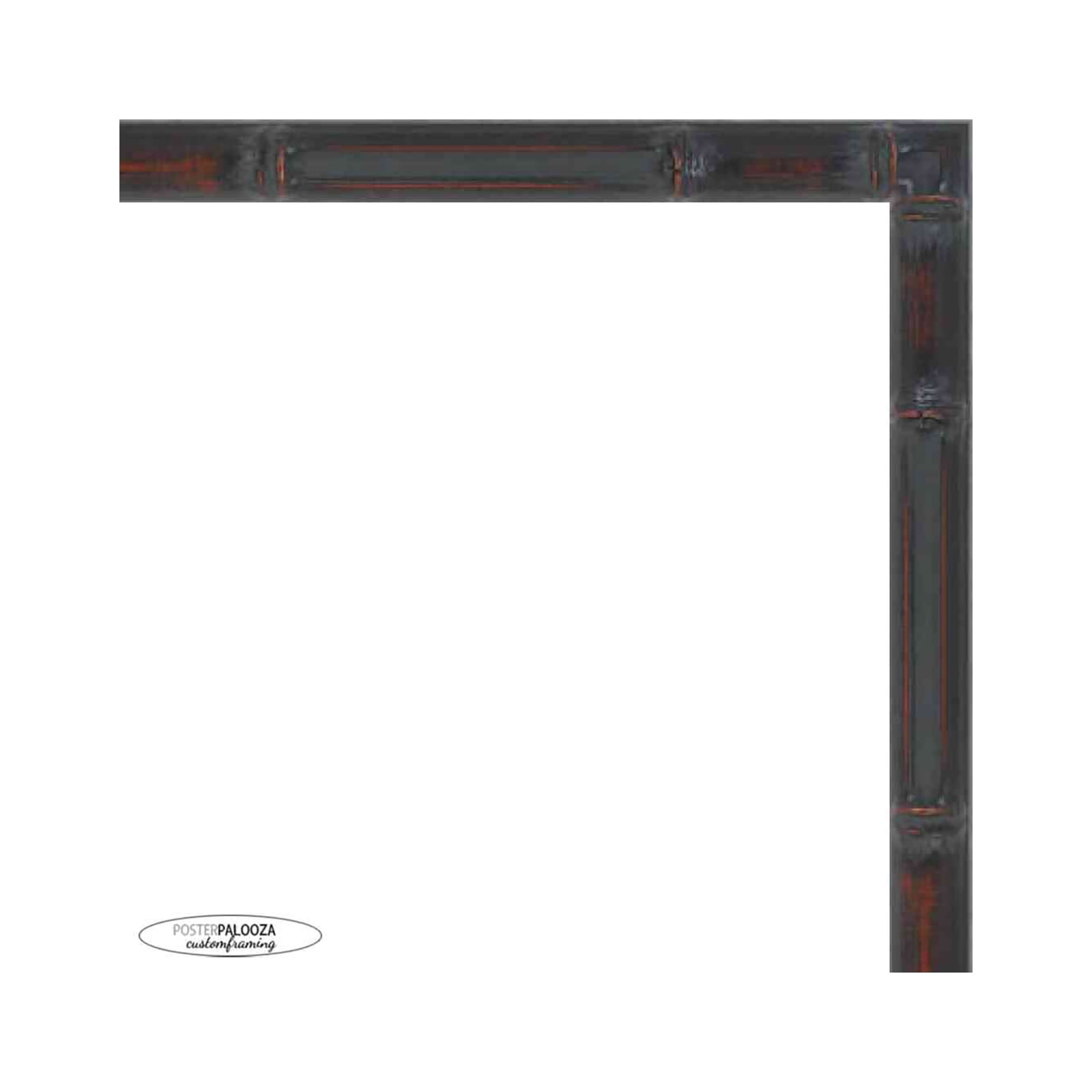 18x24 Brown Thin Bamboo Picture Frame - UV Acrylic, Foam Board Backing, Hanging Hardware