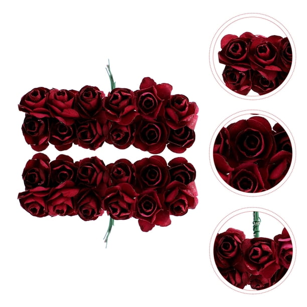 unbranded 144Ud Rosas De Pequeñas En Oscuro Para De Bodas Y Proyectos DIY