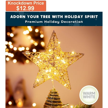Joiedomi Gold Glitter Star Tree Topper
