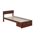 thumbnail image 2 of AFI Boston 14" Twin-XL Wood Platform Bed Frame with Foot Drawer Storage, Walnut, 2 of 7