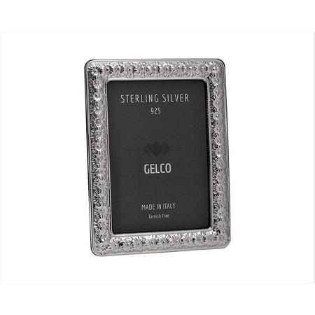 Gelco Italian 925 Sterling Silver Hand Embossed Daisy Picture Frame (9x13)