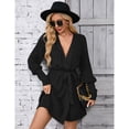 thumbnail image 3 of Yesfashion Wholesale Women's Casual Long Sleeve Cutout Drawstring Ribbed Knit Midi Dress, 3 of 5