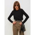 thumbnail image 6 of Cotton Long Sleeve Tee Shirts for Women Slim Fit Tshirts Basic Tops Crewneck Layering Undershirts Black M, 6 of 8