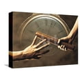 thumbnail image 1 of Close Up of Two Runners Hands Passing the Baton in Relay Race in Front of Old European Clock Face, Stretched Canvas Wall Art Sold by ArtCom, 1 of 5