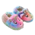 thumbnail image 1 of 1 Pair Of Unicorn Ornament Slippers Winter Warm Shoes Adorable Kids Slippers, 1 of 3