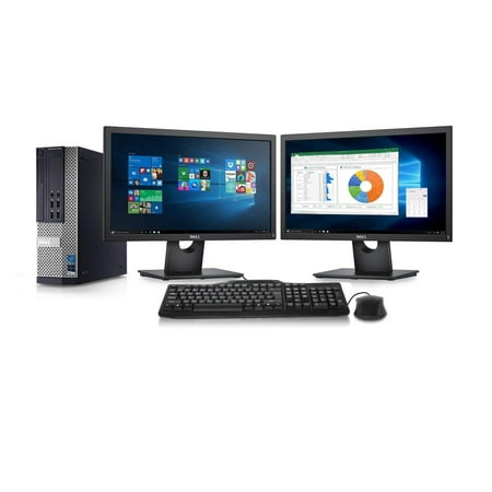 Refurbished Dell Optiplex 990 Desktop Computer - Intel Quad Core i7 up to 3.8GHz, 16GB RAM, 2x New 500GB SSDs in Raid1 (Instant Mirror Backup), Windows 10 Pro 64-Bit, WiFi, New Dell 24