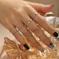 thumbnail image 1 of Juego de 9 Uds. De anillos de cadena de Color dorado Punk para mujeres y niñas, anillos finos de dedo Irregular a la moda, regalo 2023, joyería para nudillos para mujer, fiesta Tan Jianjun unisex, 1 of 2