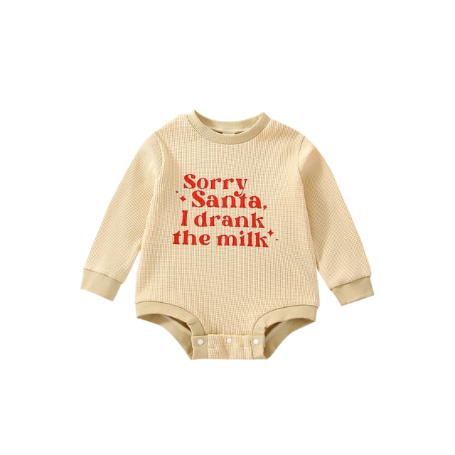 SUNSIOM Barboteuse de Printemps et d'Automne pour Bébés Garçons et Filles, Imprimé de Lettres de Dessin Animé Gaufré à Manches Longues et Col Rond