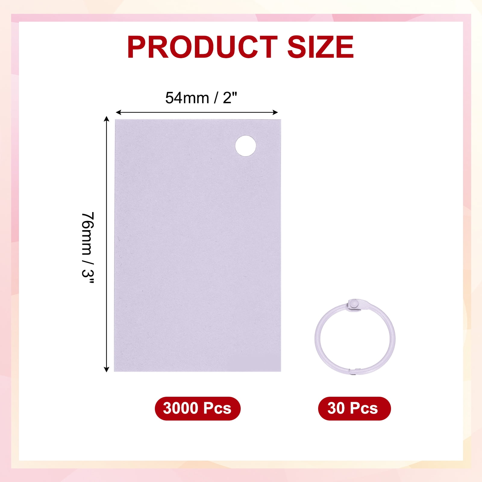 3"x2" Blank Paper Business Cards 3000 Pack Small Index Flash Cards Words Message Note Card Mini Paper Tags for DIY Craft Scrapbooking, Light Purple