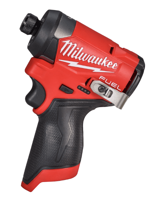 Milwaukee M12 FUEL 1/4" Hex Impact Driver Kit, 1500 in-lbs Torque, Integrated Tri-LED, with (2) 2.0Ah 12V Batteries, Model 3453-22