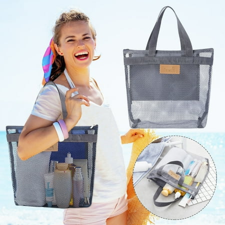 

Daiosportswear Clearance Travel Beach Bag Storage Bag Portable Outdoor Wash Swimming Bag Mesh Storage Bag Travel Bag Gray