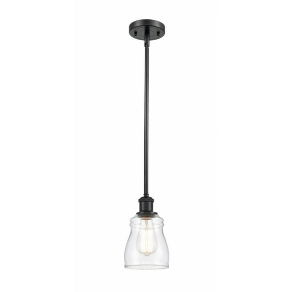 516-1S-BK-G392-Innovations Lighting-Ellery-1 Light Pendant in Nautiical Style-4.5 Inches Wide by 8 Inches High Matte Black Finish with Clear Glass