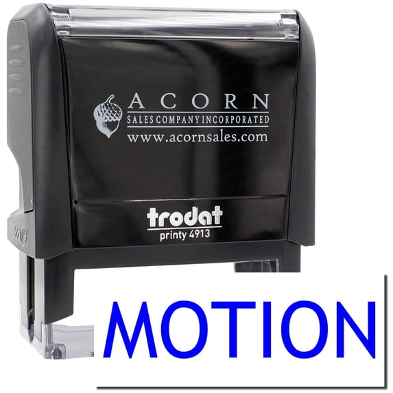 Large Self-Inking Motion Stamp, Trodat Printy 4913, Press and Print Stamping, Impression Size 7/8" x 2-1/4", Up to 10,000 Impressions - Blue Ink