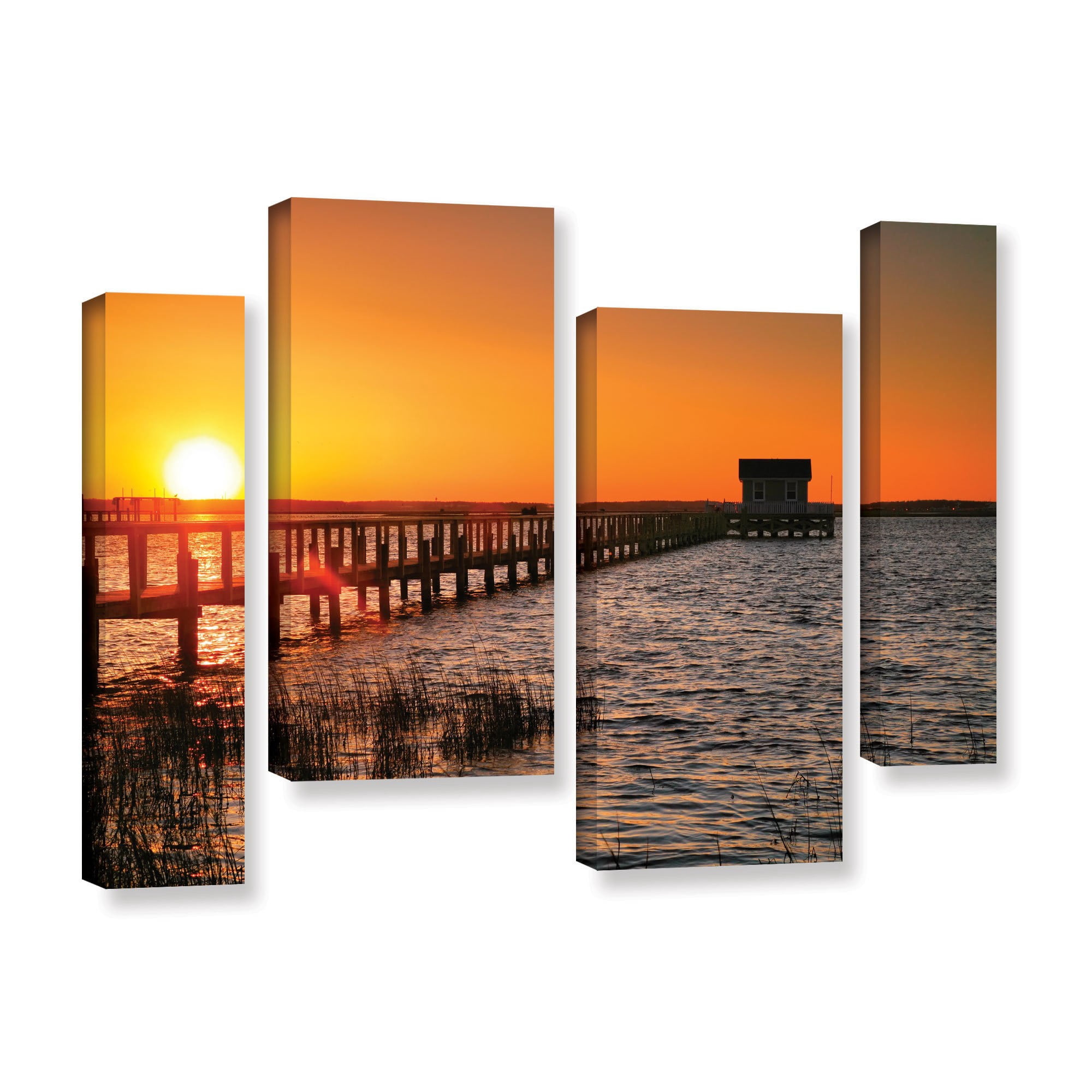 ArtWall Steve Ainsworth "House at the End of the Pier" 4-Piece Gallery-Wrapped Canvas Staggered Set