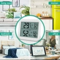 thumbnail image 2 of Termohigrómetro digital, termómetro LCD grande para interiores, medidor de temperatura y humedad con registros mínimos y máximos, interruptor ℃/℉, indicador de comodidad, ideal para, 2 of 7