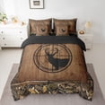 thumbnail image 2 of Homewish Teens Rustic Hunting Bedding Comforter Set 7 Pieces, Jungle Wildlife Deer Moose Full Bedding Set, Vintage Lodge Cabin Reversible Fitted Sheet Flat Sheet, Lightweight Room Decor, 2 of 7