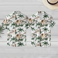 thumbnail image 2 of Summer Hawaiian Print Button Down Shirt for Women Floral Open Front Casual Blouse Short Sleeve Turn Down Collar White XXXXXXL, 2 of 7