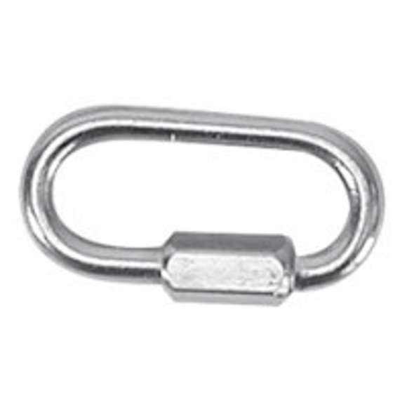WhiteCap Industries Carabiner S-1553P Twist-Lock; Oval; 3/8 Inch Opening; 2-5/16 Inch Length; Silver; Galvanized Steel; 5/16 Inch Stock