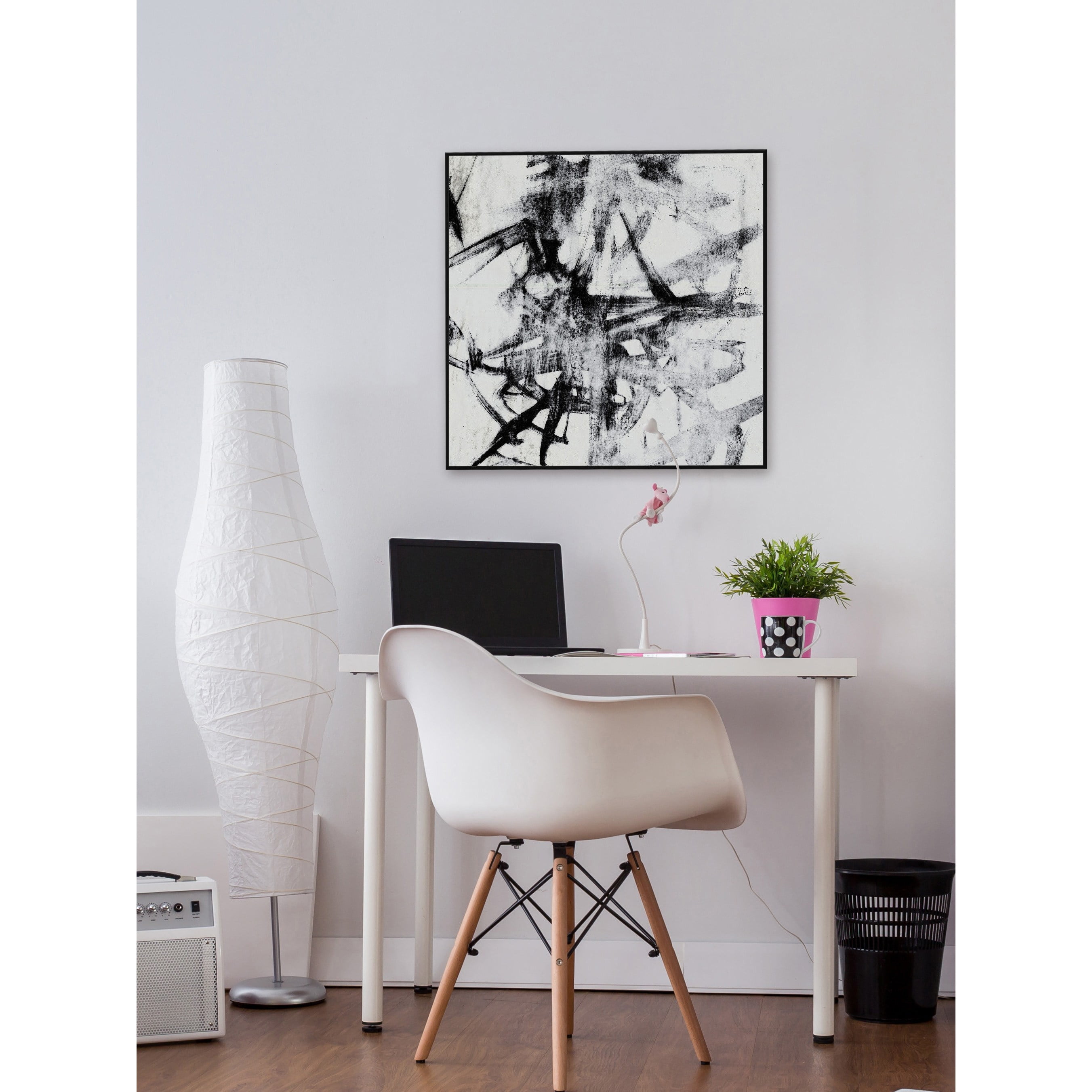 Monotype Scribble II Floater Framed Painting Print on Canvas