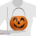 thumbnail image 2 of PMU Halloween Trick or Treat Jack-O-Lantern Carry Jack - Halloween Pumpkin Decorations - Candy Gift Basket for Kids - Pumpkin Bucket with Handles - 9 Inch w/Handle - Orange Pkg/6, 2 of 7