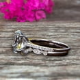 thumbnail image 3 of 2.25 Carat 8x6mm Oval Cut Aquamarine Engagement Ring Set With Matching Band 10k White Gold Art Deco Curved Stacking Gift Ring, 3 of 5