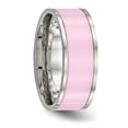 thumbnail image 4 of Chisel Stainless Steel Polished Pink Ceramic 7.5mm Band, 4 of 7