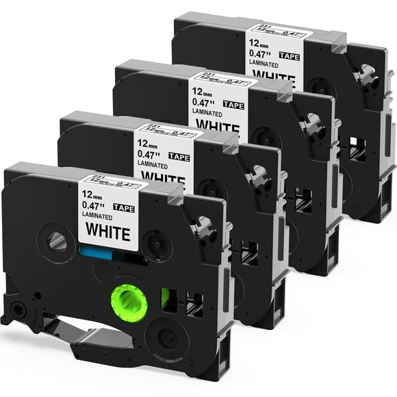 Label Maker Tape Compatible with Brother P Touch TZe-231 Tape, TZe TZ Tape 12mm 0.47 Laminated White for PT-H110 H100 PT-D210 D220 D400 D600 PT-1290 Label Makers, 4-Pack