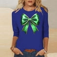thumbnail image 2 of Posijego Plus Size Womens 3/4 Sleeve Shirts St Patricks Day Print Ladies Crew Neck Basic Tee Shirt Summer Tunic Tops, 2 of 5