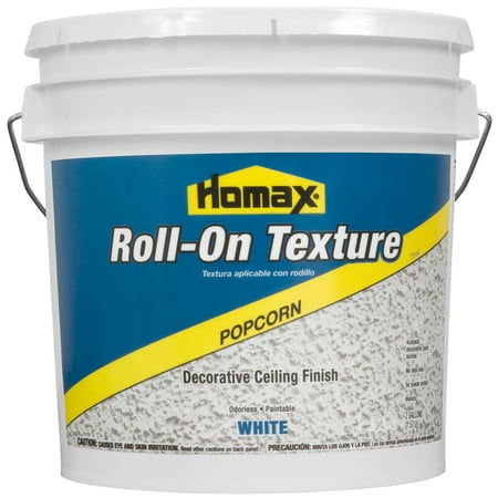 Homax Popcorn Roll-on Texture Decorative Ceiling Finish, White, 2 gallon