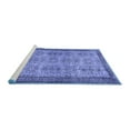 thumbnail image 2 of Ahgly Company Machine Washable Indoor Square Abstract Blue Contemporary Area Rugs, 7' Square, 2 of 4