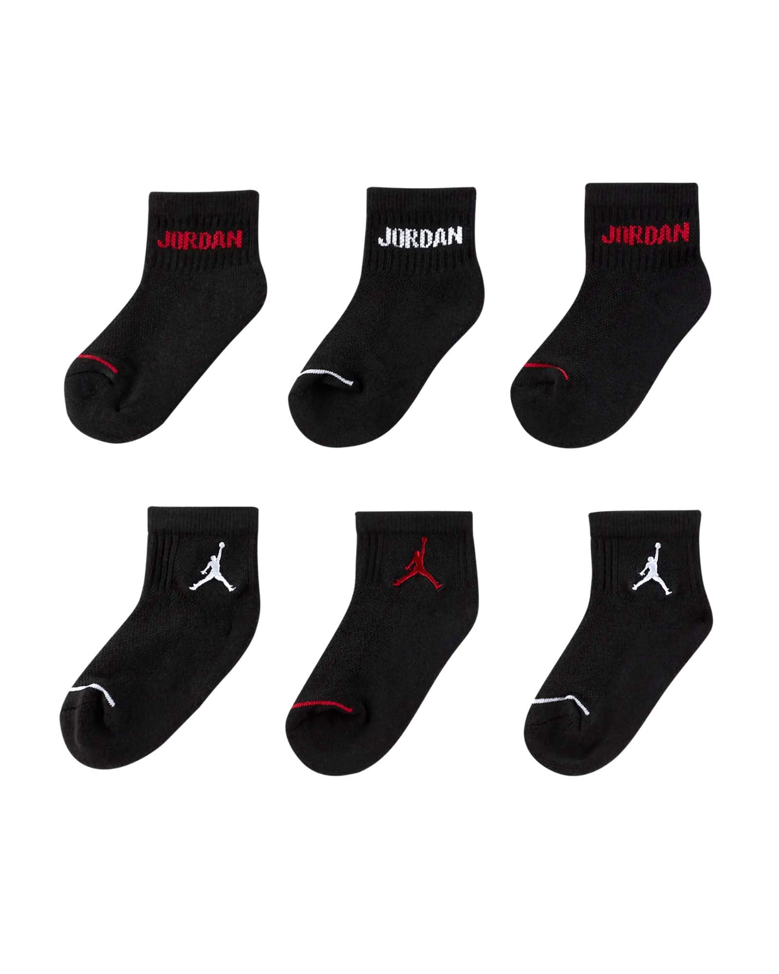 Jordan Boys 6-Pk. Ankle Cushioned Socks M=5Y-7Y/ Sock Size 9-11