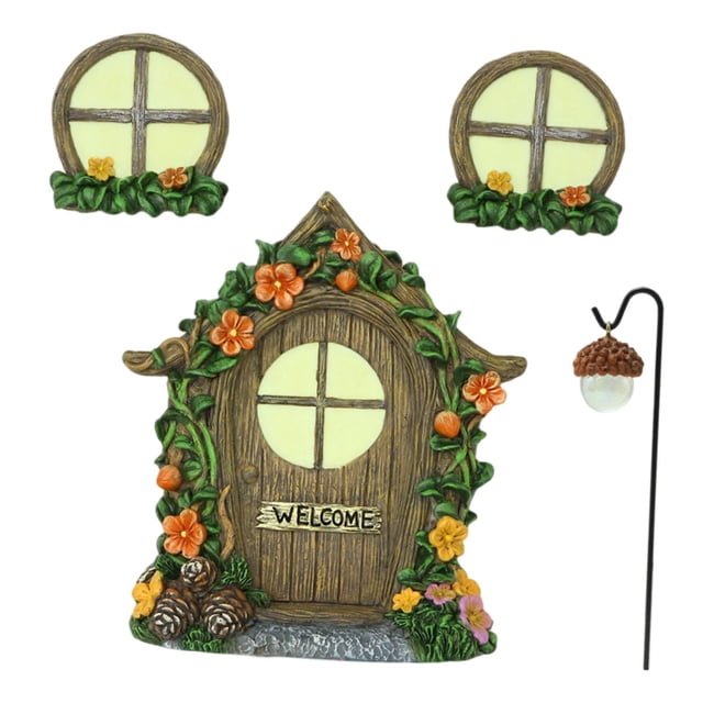 Puerta y de hadas para árboles, micropaisaje en miniatura para hacer mismo, adorno, accesorios de jardín, escultura de para casa de