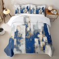 thumbnail image 2 of Homewish Navy Watercolor Ombre Bed Spread Queen,Aesthetic Artwork Queen Coverlet Set,3-Piece, 2 of 7