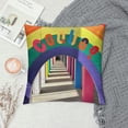 thumbnail image 2 of Qinduosi Student Gift Hello School Colored Pencils Square Pillowcase Decorative Throw Pillow Cover Cushion Case Material for Bed Sofa Classroom White, 2 of 5