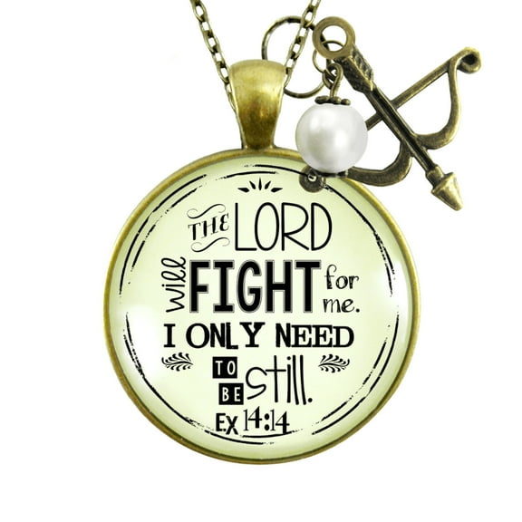 Lord Will Fight Necklace Gutsy Goodness Female Adult Bronze Metal Jewelry