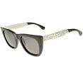 thumbnail image 3 of sunglassLA - High Fashion Alligator Metal Temple Bold Rimmed Flat Top Sunglasses - 50mm, 3 of 4