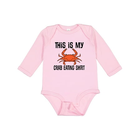 

Inktastic This is My Crab Eating Shirt Gift Baby Boy or Baby Girl Long Sleeve Bodysuit