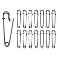 thumbnail image 1 of Uxcell 15pcs Alfileres de Seguridad 75mm Alfiler de Seguridad Grande Electrochapado para Ropa, Negro, 1 of 6
