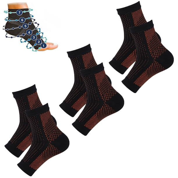 Calcetines de compresión ortopédicos para pies, soporte de tobillo, fascitis plantar, agarre, fútbol, fitness, 3 pares, reparación de uñas.